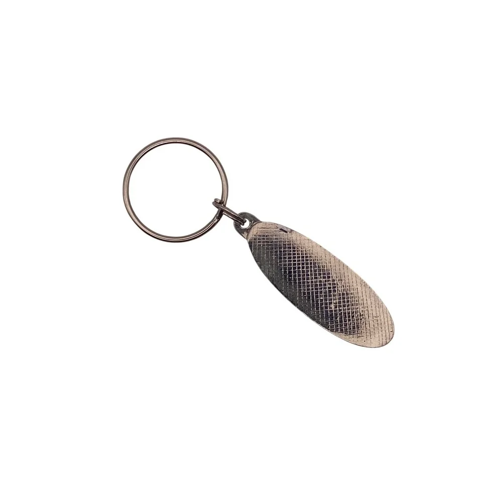 Ford Blue Oval Logo Keychain Silver Tone Metal Enamel Script Car Key Ring Fob